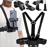 SUQ Multifunktions-Handy-Brusthalterung Gurthalter Verstellbarer Handy-Clip-Halter Handy-Selfie-Fixierungshalterung Fit für Sportkamera, Handy...