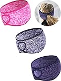 3 Stücke Fleece Pferdeschwanz Stirnband Earband Winter Laufen Stirnband Ohrwärmer Stirnband für Frauen Mädchen Outdoor Sports und Fitness (Farbe...