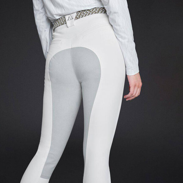 Mountain Horse Reithose Damen Vollbesatz Diana Damenreithose Kunstlederbesatz 46 White/Grey