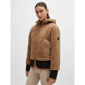 Boss Equestrian Jacke Damen Lucy Hybrid Teddy Puffer HW 2024 Faserjacke M Camel