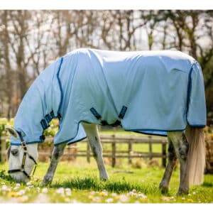 Horseware Ireland Fliegendecke Amigo Ripstop Hoody FS 24 155 (6&apos;9) Azure Blue/Navy & Electric Blue