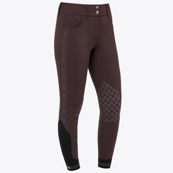 Cavalleria Toscana Reithose Damen Knie-Grip CT Argyle Print Damenreithose Kniebesatz HW23 Dark Chocolate