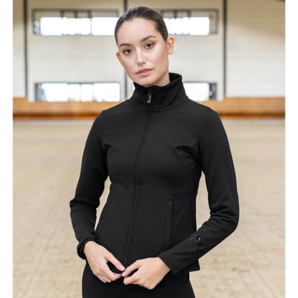 Maximilian Equestrian Fleecejacke Damen Fleeced Vera Übergangsjacke XS Black