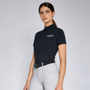 Cavalleria Toscana Shirt Damen CT Jersey S/S Training Zip Polo FS 2024 Kurzarm Funktionsshirt L Navy