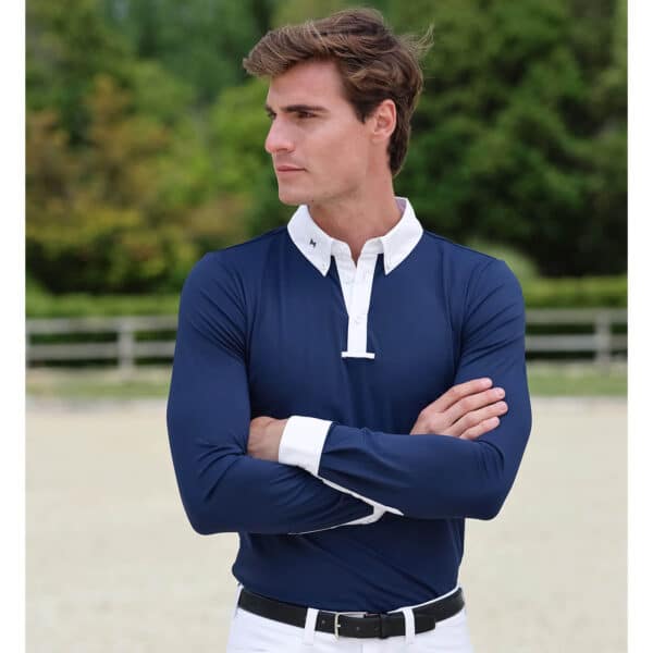 Maximilian Equestrian Langarmshirt Herren Active Long Competition Shirt Turniershirt XL Navy