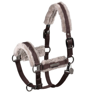 Eskadron Halfter Double Pin Girth Fauxfur Platinum 2024 Warmblut Teak Brown