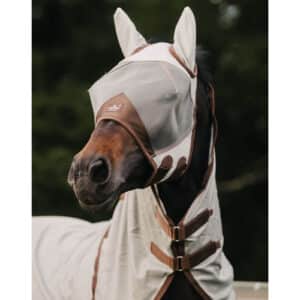 Kentucky Horsewear Fliegenmaske Classic mit Ohren Fliegenschutz Pony Silber