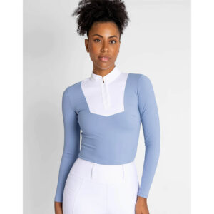 Maximilian Equestrian Turniershirt Damen Long Sleeve Sienna M Light Blue/White