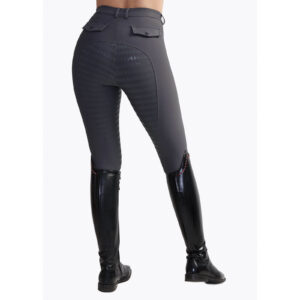 Maximilian Equestrian Reithose Damen Reflection Full Grip Breeches Vollbesatz Damenreithose L Charcoal Grey