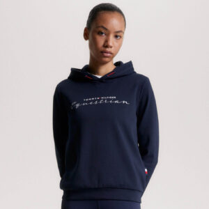 Tommy Hilfiger Equestrian Hoodie Damen Greenwich Graphic Damenpullover FS 2024 L Desert Sky