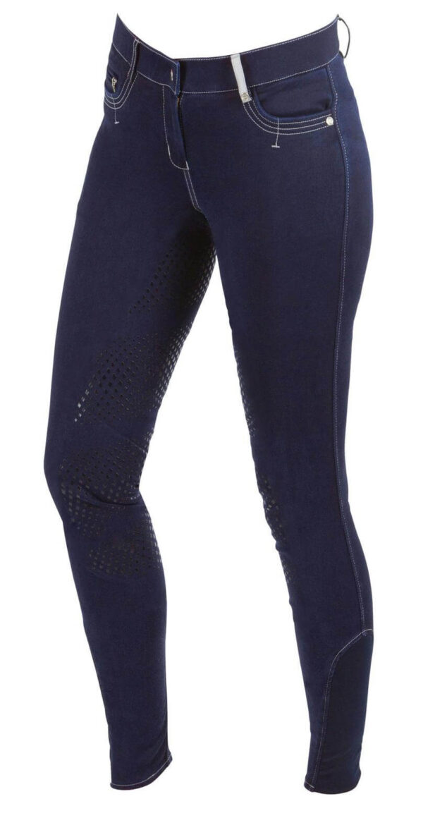 Covalliero Reithose Damen Full-Grip BasicPlus Damenreithose Vollbesatz 42 Blue