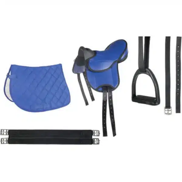 HKM Shettysattel Set Beginner Kindersattel Shetty Blau