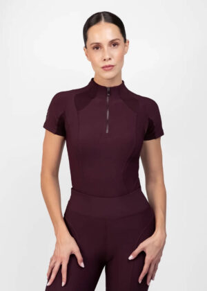 Maximilian Equestrian Funktionsshirt kurzarm Frame Short Sleeve Base Layer L Burgundy