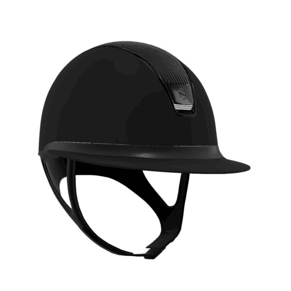 Samshield Reithelm Miss Shield 2.0 Black SM Top + Frontal Band Shimmer Leather Trim + Blason Black Chrome M