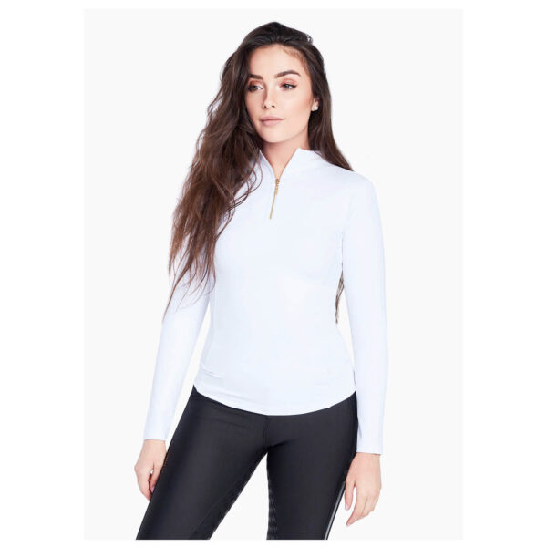 Maximilian Equestrian Base Layer Damen Long Sleeve Funktionsshirt XL White/Gold