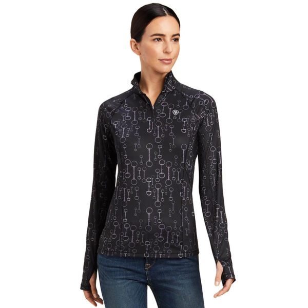 Ariat Baselayer Damen Lowell 2.0 1/4 Zip S Black Bit Print