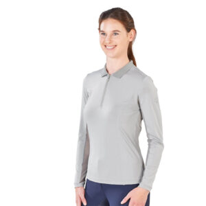 BUSSE Poloshirt Damen Langarm Erin Tech FS 2022 XL Grau