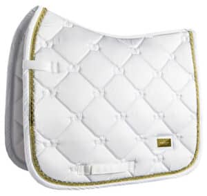 Equestrian Stockholm Dressurschabracke White Perfection Gold Cob