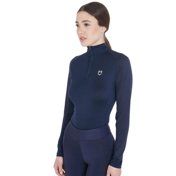 Equestro Langarmshirt Damen Slim Fit Long Sleeve Baselayer S Navy/White