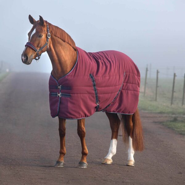 Horseware Ireland Stalldecke 100g Rambo Stable Rug Winterdecke 140 (6&apos;3) Burgundy/Teal/Navy