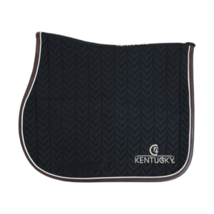 Kentucky Horsewear Springschabracke Leather Fishbone Sattelunterlage Schwarz