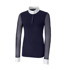 Pikeur Turnierbluse Damen mit Mesh 1/1 Classic Langarmturniershirt 42 Night Sky